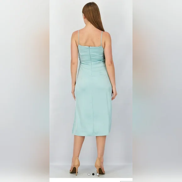 Sam Edelman  Cutout Satin Slip Dress in Mint Size 6 - Picture 2 of 4